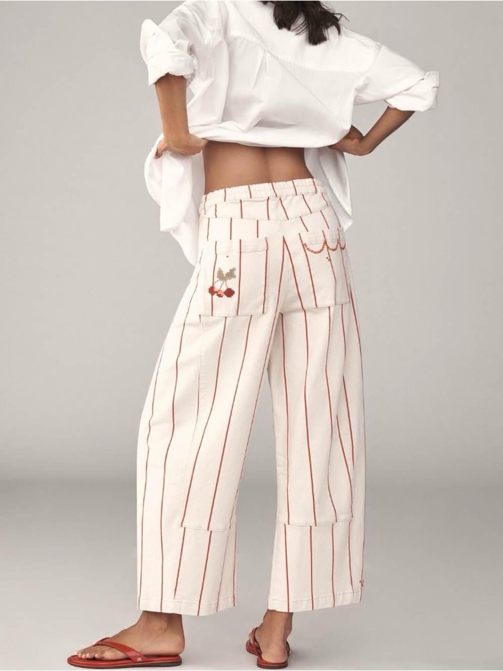 Anthropologie Pilcro Izzie pull on barrel pants striped edition XL - Picture 3 of 12